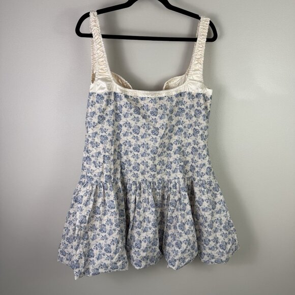 ASTR The Label Adrienne Blue Floral Mini Dress XL Corset Bust Cottagecore NWT - Picture 11 of 11